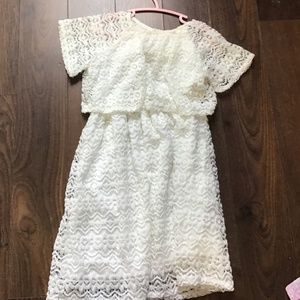 Zara girls laced white dress